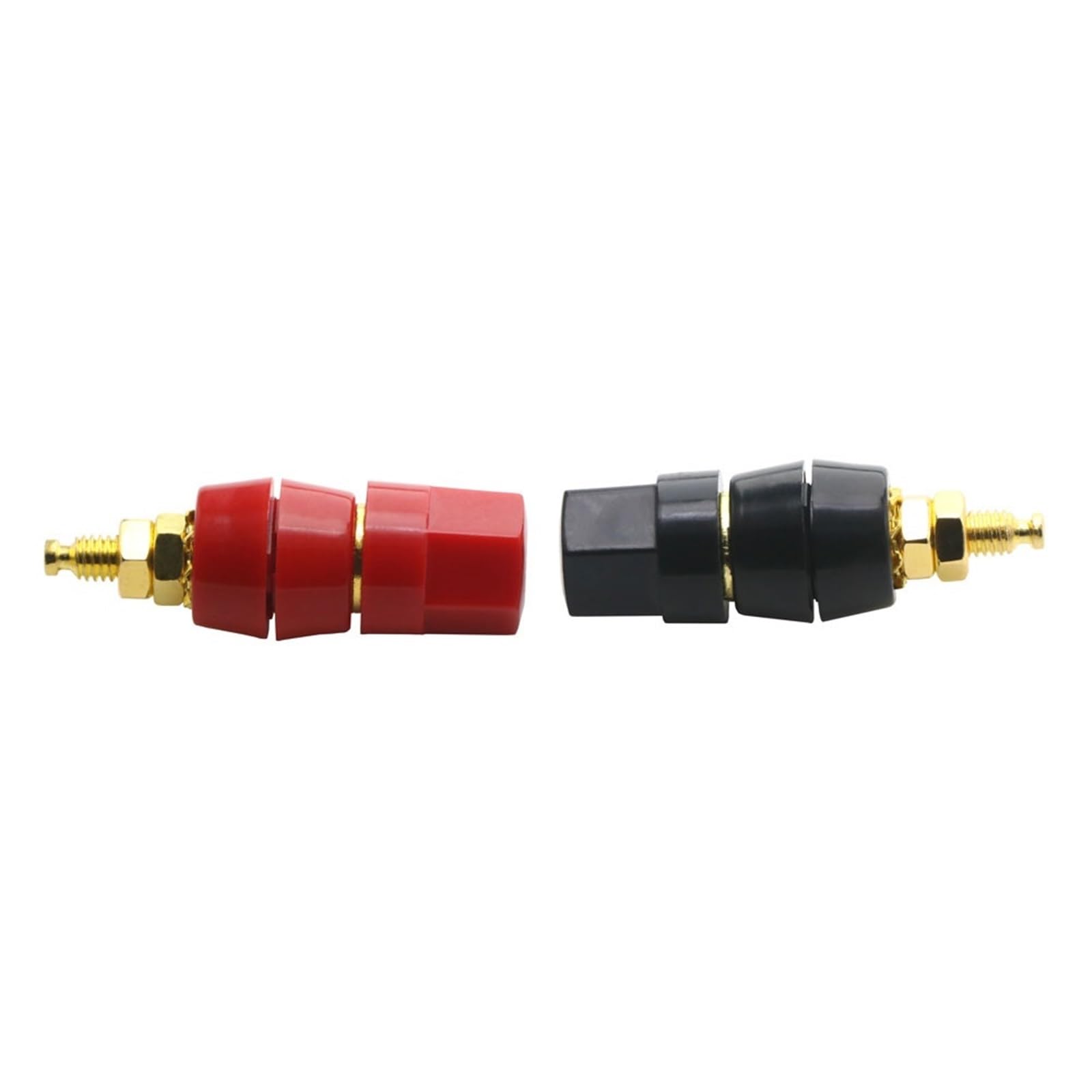 1/5/10 Uds terminales Rojo Negro amplificador de conector Terminal vinculante Post conector adaptador de altavoz Banana(Black,10PCS)