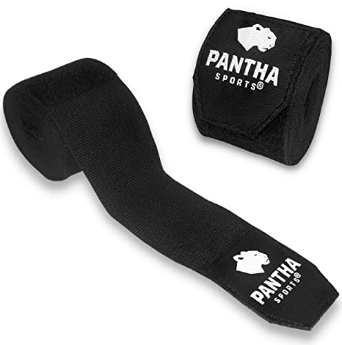 Pantha Sports® Boxbandagen halb elastische 4m Bandagen Boxen mit Daumenschlaufe, extra breitem Klettverschluss - Box Hand Bandage Sport für Boxen, MMA, Kickboxen, Muay Thai