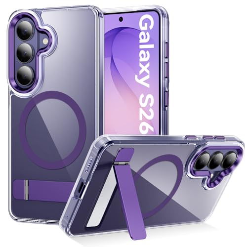 Coque magnétique Samsung S26 antichoc avec béquille pliable invisible