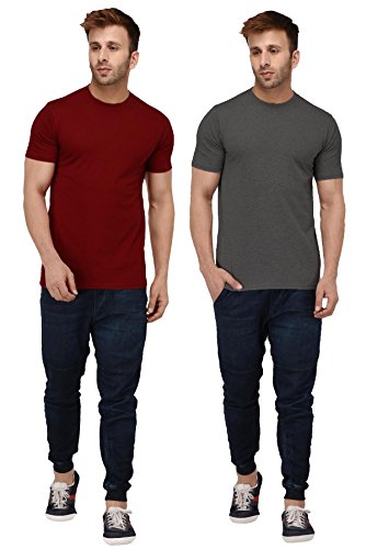 Image of London Hills Solid Cotton Blend Half Sleeve Regular Men Round Neck Tshirts | T Shirt For Man | Tshirt | Shirts Men | Tshirt For Man | T-shirt | T-shirts | Stylish | Gym Wear For Workout | MultiColored