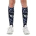 XTPSHN Raven Crow Clock Blue Rose Flower Crew Socks 16 Inch Cozy Breathable Sock Fit Fun Fashion Sockings for Women Men