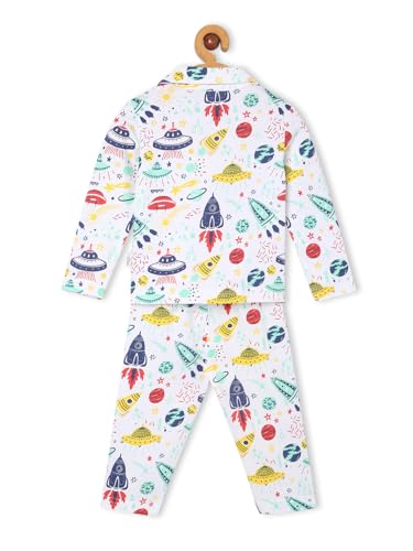 Image of The Mom Store Kids Cotton Night Suit for Boys and Girls | Breathable Night Dress for Kids Boys and Girls | Printed Nightsuit Pajama Set | Comfortable All-Season Sleepwear for Daily Use | Combo Set