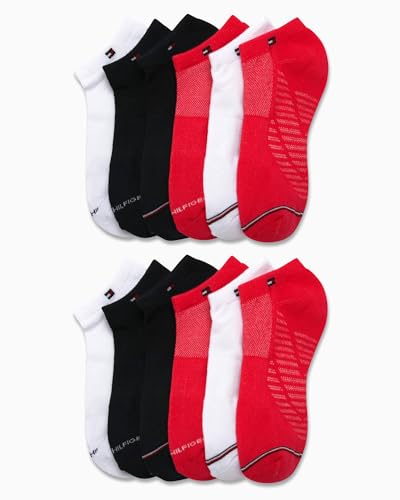 Image of Tommy Hilfiger Womens No Show Socks - 12 Pack Lightweight Athletic Performance Cushioned Running Low Cut Socks for Women