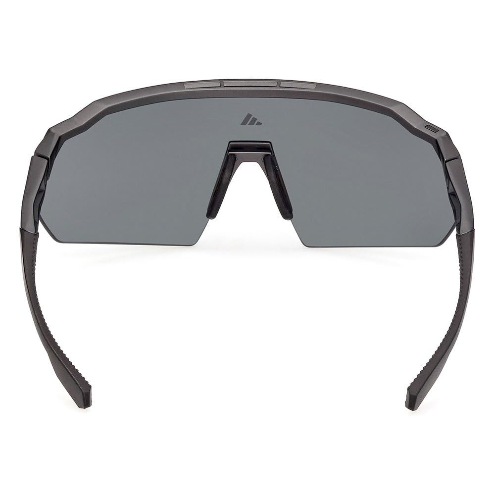 adidas Sport SP0093 Sonnenbrille Herren und Damen, Unisex Sportliche Dünne und Leichte Sonnenbrille, Bildschirm Linsenform, Inklusive Etui, Polarisierte Rauchgläser, Matt Schwarz