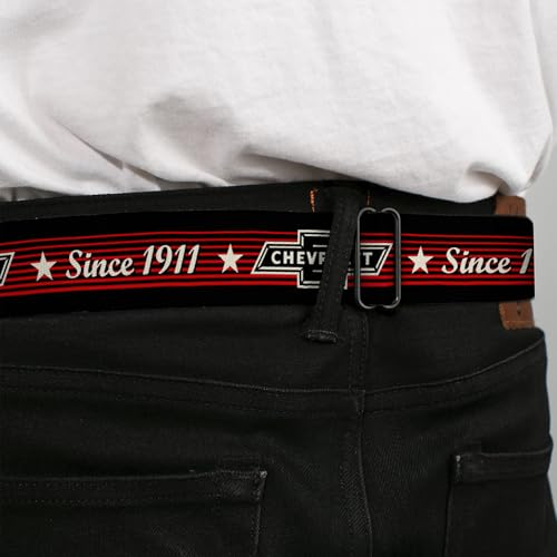 Image of GM General Motors Seatbelt Buckle Belt, Chevrolet Bowtie Since 1911 Stars Stripe