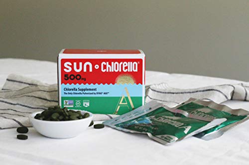 Sun Chlorella Twice As Nice Bundle 2Ct 500Mg Whole Body Wellness Green Algae Superfood Supplement 600 Tablets Plus Powder Green Algae Superfood Supplement 10X6G Packets #TOP7