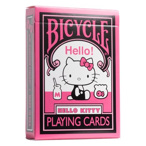 Bicycle Hello Kitty - Baraja de Cartas de Juego, Negro y Rosa, 1 baraja