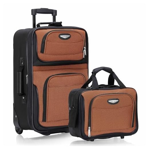 Travel Select Amsterdam Expandable Rolling Upright Luggage, Orange, 2-Piece Set