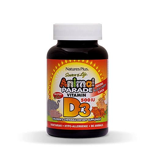 Natures Plus Animal Parade Vitamine D3 kauwtablet, 90 Stuk, 90 Tablet
