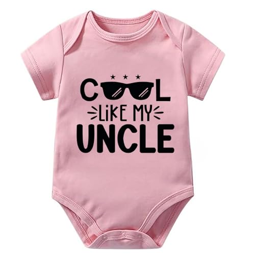 Cool Like My Uncle Newborn Boy Outfits Short Sleeve Baby Boy Romper White Baby Clothes - Main Image