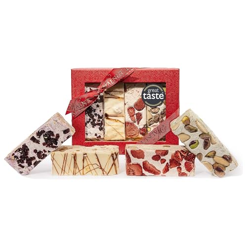 Walnut Tree Honeyed Nougat Gift Box with Four Individually Wrapped Bars Handpacked in the UK Great Taste Award Winner Vegetarian and Gluten Free Diets Luxury Gift Selection 200g