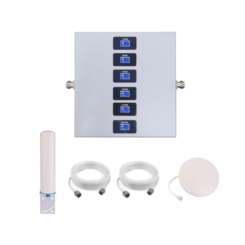 Amplificateur 5G Amplificateur Reseau Mobile 6 Bandes B1(N1)/B3(N3)/B7/B8/B20/B28(N28), Améliorez Votre 2G/3G/4G/5G