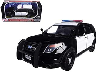 Motormax 76958 2015 Ford Interceptor Unmarked Police Car Black/White 1/24 Diecast Model Car