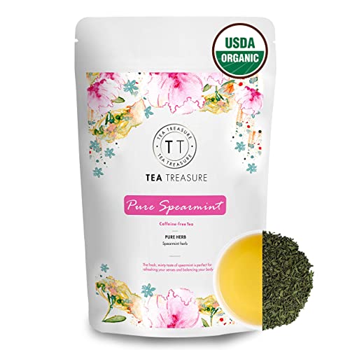 Image of Tea Treasure Spearmint Herbal Tea 50 Gm & Tea Treasure English Breakfast Black Tea 18 Pyramid Tea Bags