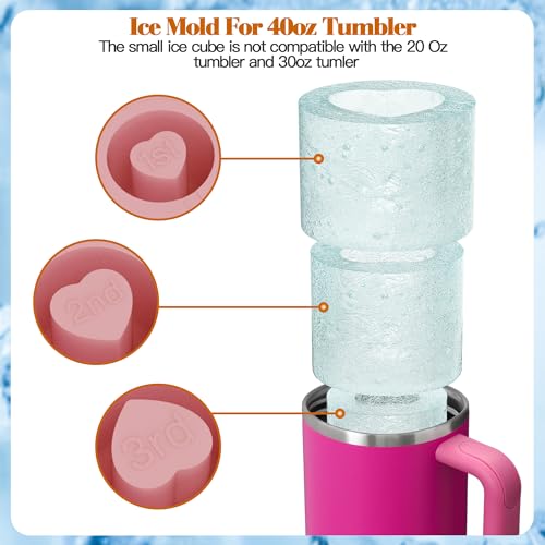 Bandeja para cubitos de hielo compatible con Stanley Cup 40 oz miniatura 6