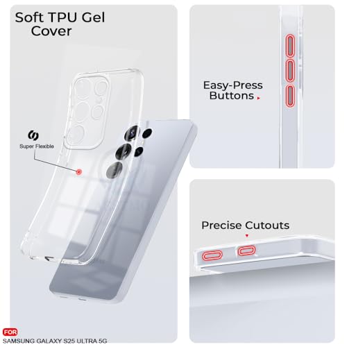 Image of AESTMO Back Case Cover for Samsung Galaxy S25 Ultra 5G | Crystal Clear Design | Shock Proof Design | Transparent Back Case Cover for Samsung Galaxy S25 Ultra 5G (Transparent, TPU)