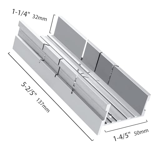Miniatura 3 de Hautmec Caja De Inglete De 5.3 Pulgadas, Caja De Inglete De Aleación De Aluminio Resistente, Cortes Precisos En Ángulos De 45 , 90 Y 135 , Para Metal, Manualidades, Madera, Corte De Plástico, Ht0417