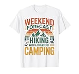 Hiker Retro Vintage Weekend Forecast Hiking with A Chance of T-Shirt