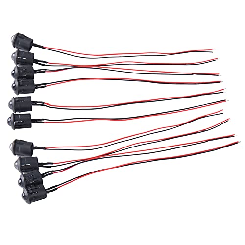 Fafeicy 10pcs Clear LED Diodes, High Brightness 12V Bulbs Kit for Lighting Projects, 10mm Size with for Car Decorations and Indication Lights (White hair emerald green light)