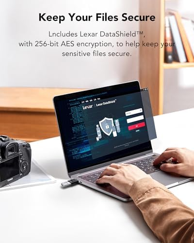 Lexar 256GB JumpDrive Parmak İzi F35 PRO USB 3.2 Gen 1 Flash Sürücü, 400/350 MB/s'ye Kadar Okuma/Yazma, Depolama Genişletme ve Yedekleme, 256-bit AES ve Parmak İzi Şifreleme, Siyah (LJDF35P256G-RNBNG) - Görsel 6