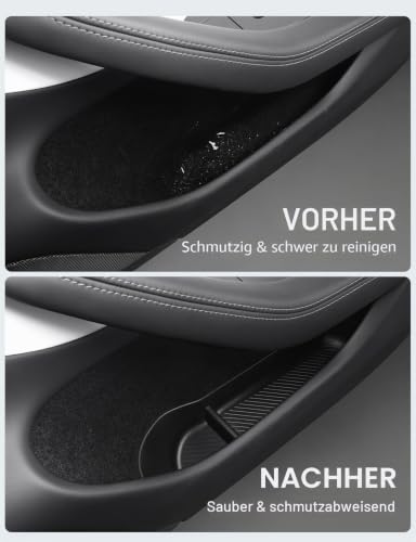 BASENOR 2024-2026 Tesla Model 3 Türseitenaufbewahrungsbox, Türfach-Einsätze, TPE-Organizer-Tray-Schutz für vordere & hintere Seiten, TPE-Zubehör-Set (4 Stück) für Model 3 Highland