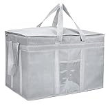 Yalin XXXL große, isolierte Kühltasche, Styropor-Kühler, hält Lebensmittel heiß oder kalt, wiederverwendbare Doppelreißverschluss-Lebensmittel-Liefertasche für Lebensmitteleinkäufe, 58,4 cm B x 38,1