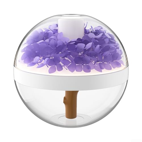 Flower Design - Humidificador de aire portátil de 270 ml con luz blanca cálida para el hogar, oficina, dormitorio, bajo consumo de energía, humidificador inalámbrico para piel seca (morado) Flower Design - Humidificador de aire portátil de 270 ml con luz blanca cálida para el hogar, oficina, dormitorio, bajo consumo de energía, humidificador inalámbrico para piel seca (morado)