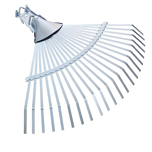 1pc 22 Remover Leaves Up Wire Rake Clean Gardening Steel for Head Farm Teeth Hand Rakes Shrub Leaf Harrow Grass Tool Replacement Multiple Quick Silver Metal Expandable Garden/848