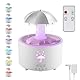 Regenschirm Luftbefeuchter, Regenwolken-Luftbefeuchter, Regengeräusche Zum Schlafen, Rain Cloud Humidifier Regen Pilz Lampe mit 7 Farbe Licht, Regenschirm-Luftbefeuchter 350ml, Öl Diffuser