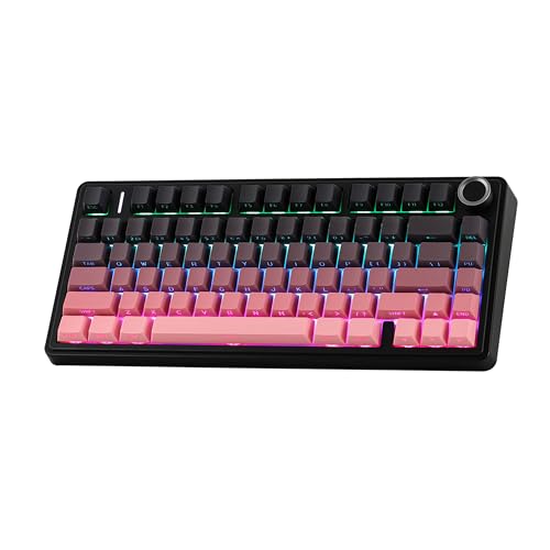 Image of EPOMAKER X Aula F75 75% Wireless Gaming Keyboard, Tri-Mode Bluetooth /2.4GHz /USB-C Mechanical Keyboard, Creamy Keyboard with 5-Layer Padding&Knob, NKRO, RGB (Black Pink Gradient)
