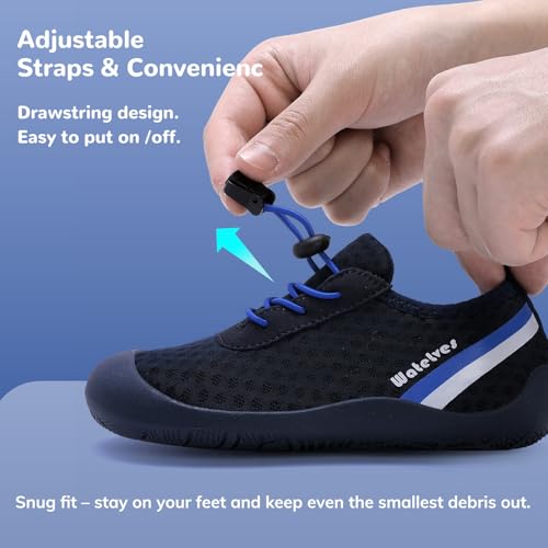 Image of WateLves Wide Toddler Water Shoes Kids Barefoot Athletic Sneakers Girls Boys Quick Dry Aqua Socks for Beach Hiking Swim Kayak Sport Accessories, Camping Essentials