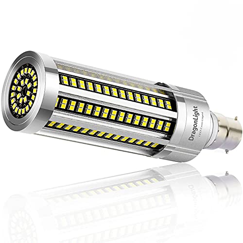 DragonLight B22 Bayonet Cap 50W Corn LED Light Bulb Fanless(400 Watt Equivalent) - 6000K Daylight 6,000 Lumens Super Bright LED Lamp for Residential and Commercial Ceiling Lighting