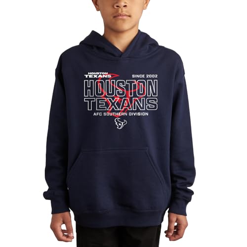 Junk Food NFL - Houston Texans - Modern Outline - Officially Licensed Youth Pullover Fleece Hoodie for Boys and Girls