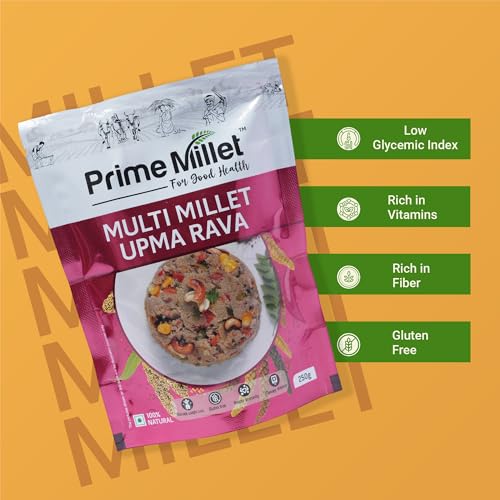 Image of Prime Millets Organic Kodo Millet Grain | Multi Upma Rava | Pack of 2 (750g Each) | High Fiber | Healthy Digestive Meals | Premium Quality