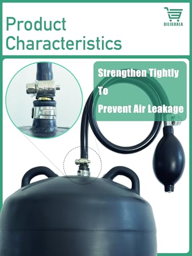 Image of DILIGUALA Inflatable Pipe Plug Balloon for Sealing and Testing of Sewer Pipes, Plumbing Pressure Bladder with Air Pump - Plumbing Test Ball for Sewer Test, Water Shut Off (2 Inch P)
