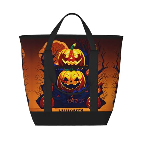 Sac isotherme grande capacité Halloween noir réutilisable courses
