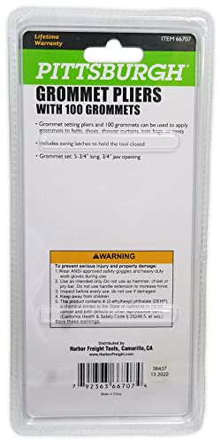 Grommet Pliers With Qty 100, 3/16" Grommets Of Brass, Steel, Copper #TOP1
