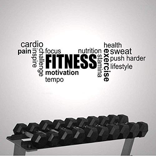 Stickers muraux amovibles pour salle de sport, fitness, exercices de musculation, nuage, citations de motivation 42 x 126 cm Cover