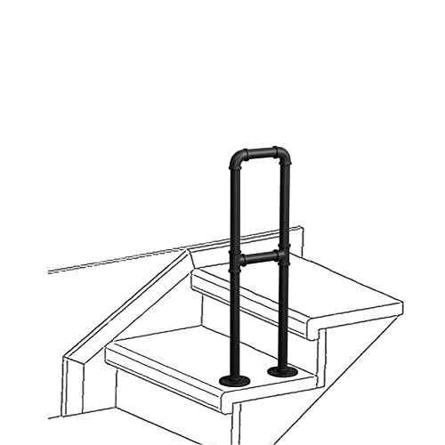 Rampe d'escalier en fer forgé en U de 35 cm pour main courante de sécurité
