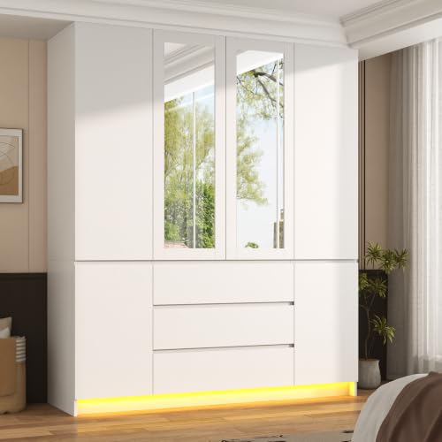 Squireewo 63" White Modern Wardrobe