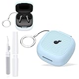 for Anker Soundcore P31i Case Cover, Silicone Anti-Slip Anti-Scratch Protective Cover, Compatible with Anker Soundcore P31i Charging Case with Carabiner & Cleaning Kit(Light Blue)