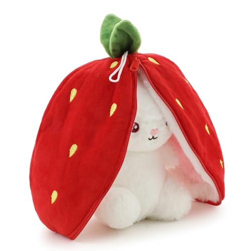 Image of Red Strawberry Soft Toy for Kids with Cute Hug-Friendly Plush for Babies, Toddlers & Children Safe, Lightweight & Easy to Clean (25CM)