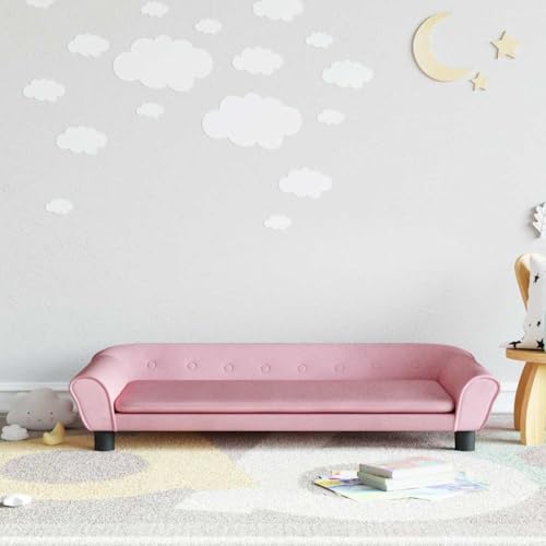sephironlbb Sofá infantil de terciopelo rosa 100 x 50 x 26 cm con marco de madera de pino estable, relleno de espuma suave, para habitación infantil, asiento para jugar, sentarse y relajarse