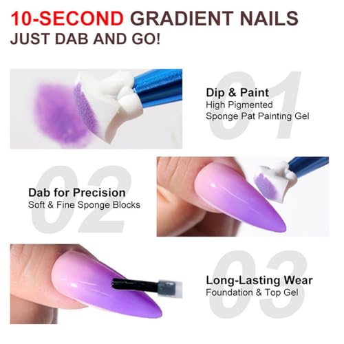 Gel de uñas sólido para eliminar goteos en diseños con esponjas de gradiente precisas 4