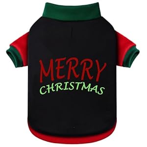 GreenJoy Ugly Christmas Dog Sweater – Soft & Warm Turtleneck Dog Outfit with Leash Hole, Cold-Weather Coat for Dogs & Cats, Perfect for Christmas (Black+Red+Green, Small)