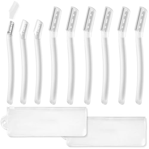 YIIFELL Cuchillas de Afeitar Mujer, 9 Piezas Cuchilla Cejas Dermaplaning Facial, PortáTil Cuchilla Facial Mujer y Hombre