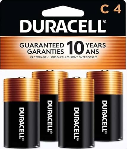 Image of Duracell Coppertop C Batteries, 4 Count, 10-Year Shelf Life, Long-lasting