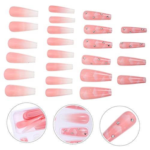 Beaupretty 24Pcs Peça Em Forma De Adesivo De Enfeites De Unhas Unhas Postiças Materiais De Arte De U