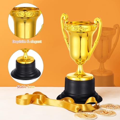 Foto von Toyvian 10 Stücke Kinder Pokal Mini Gold Trophäe Gsiegerpokal Zappeln Spielzeug Henkelpokal Mitgebsel Goldmedaille für Kinder Geburtstagsspiele Wettkampf Sportturniere Schulwettbewerbe