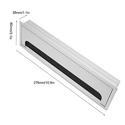 Image of Cable Outle Square Aluminium Desk Computer Wire Cable Tidy Outlet Insert Hole Top Cover for Home Office(L)